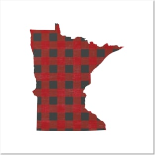 Minnesota Love in Buffalo Plaid Posters and Art